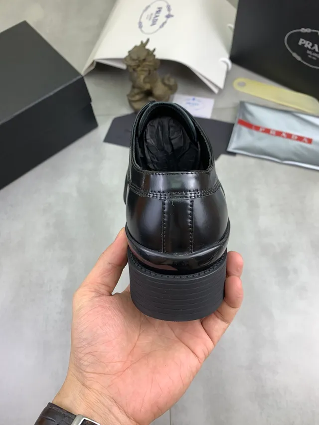 Prada Wingtip Brogue Platform Black Sole Brogue 3