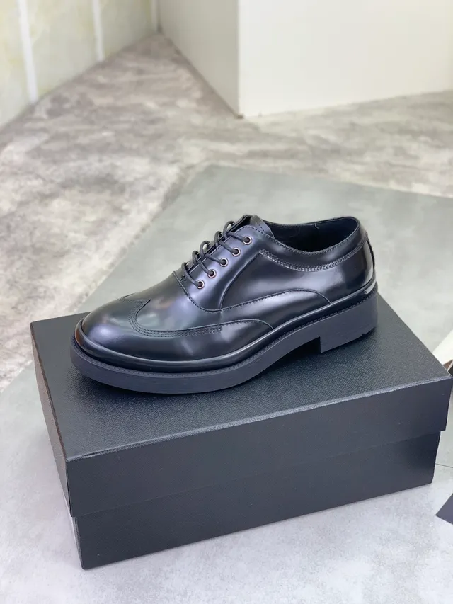 Prada Wingtip Brogue Platform Black Sole Brogue 4