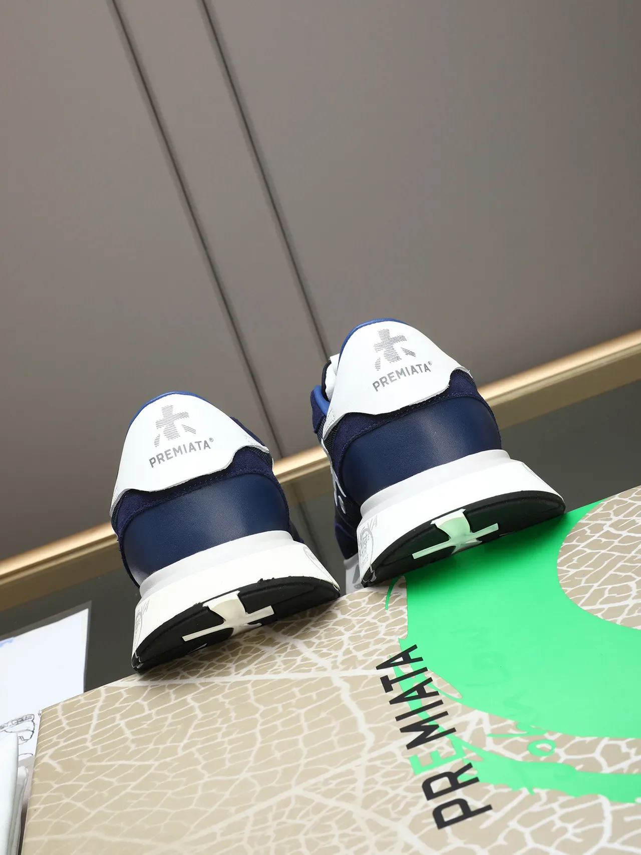 Premiata 483 Navy Blue and White Lifestyle Sneakers 3