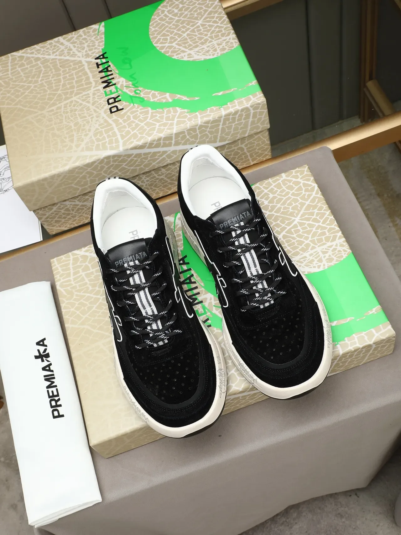 Premiata Black Suede X-Logo Lifestyle Sneakers 2