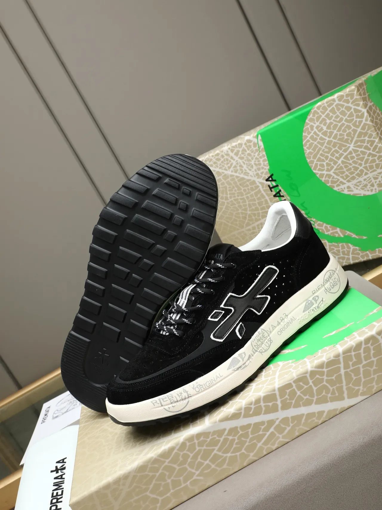 Premiata Black Suede X-Logo Lifestyle Sneakers 4