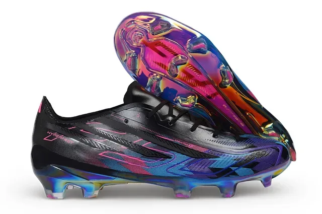 Puma Black Multicolor Low-Cut Holographic Soleplate Firm-Ground Soccer Shoes 4