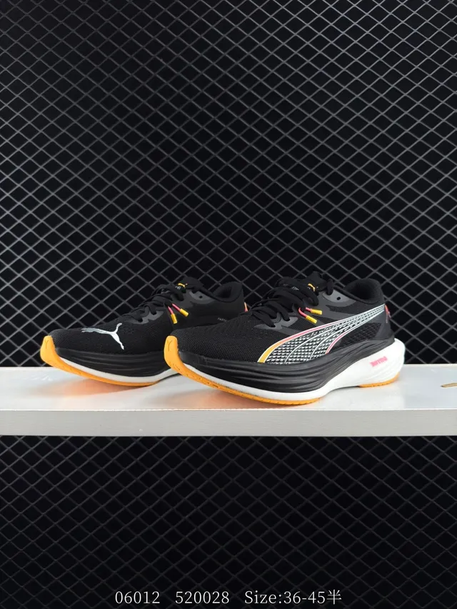 Puma Deviate NITRO 3 Black White Orange Running Shoes 3