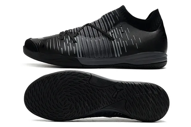 Puma Future Z Noir Bleu Col Chaussant Rayé Synthétique Supérieur Chaussures de Football Intérieur 20