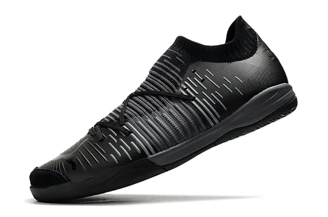 Puma Future Z Noir Bleu Col Chaussant Rayé Synthétique Supérieur Chaussures de Football Intérieur 22