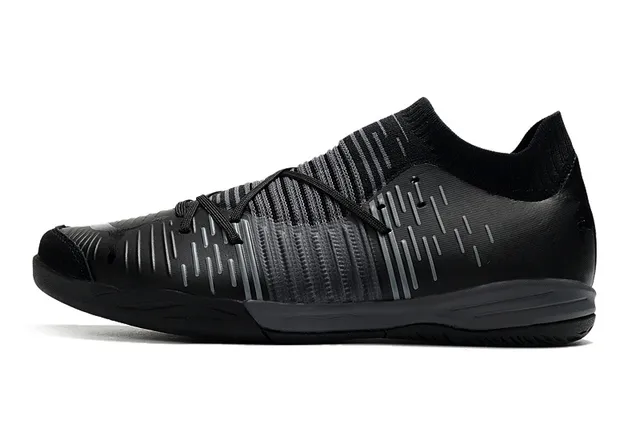 Puma Future Z Noir Bleu Col Chaussant Rayé Synthétique Supérieur Chaussures de Football Intérieur 23