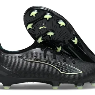 Puma Future Z काला हरा लो-कट रिब्ड सिंथेटिक अपर फर्म-ग्राउंड फुटबॉल जूते