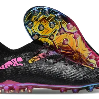 Puma Future Z Black Multicolor Knit Upper Iridescent Soleplate Firm-Ground Soccer Shoes