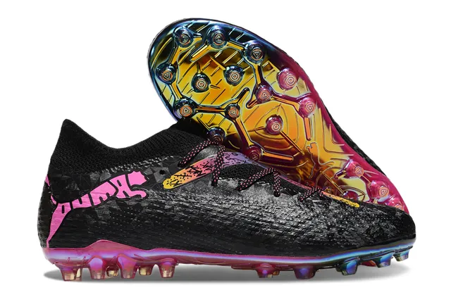 Puma Future Z Noir Multicolore Tissu Supérieur Plaque Sola Iridescente Terrain Firme Chaussures de Football 1