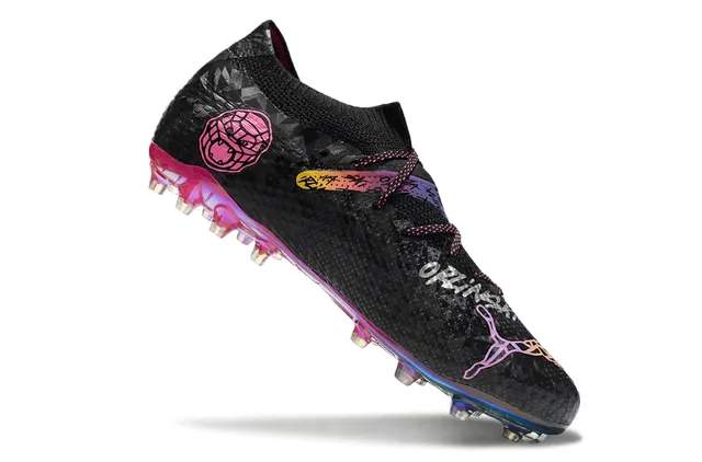 Puma Future Z Noir Multicolore Tissu Supérieur Plaque Sola Iridescente Terrain Firme Chaussures de Football 2