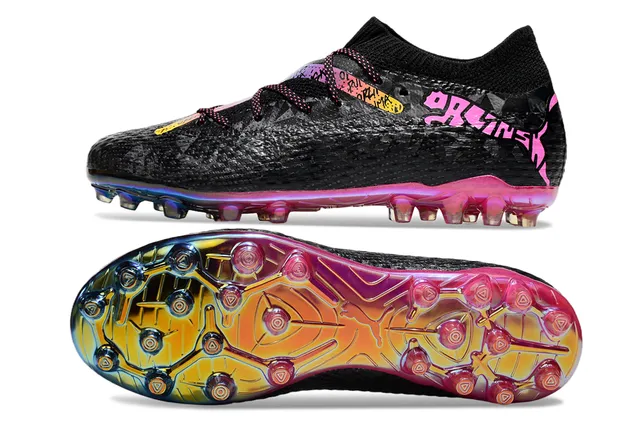 Puma Future Z Noir Multicolore Tissu Supérieur Plaque Sola Iridescente Terrain Firme Chaussures de Football 6