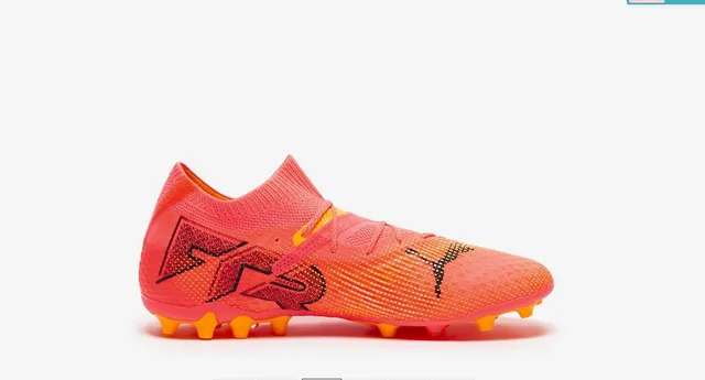 Puma Future Z Chaussures de football rose orange upper tricot sans couture lacets asymétriques terrain ferme 21