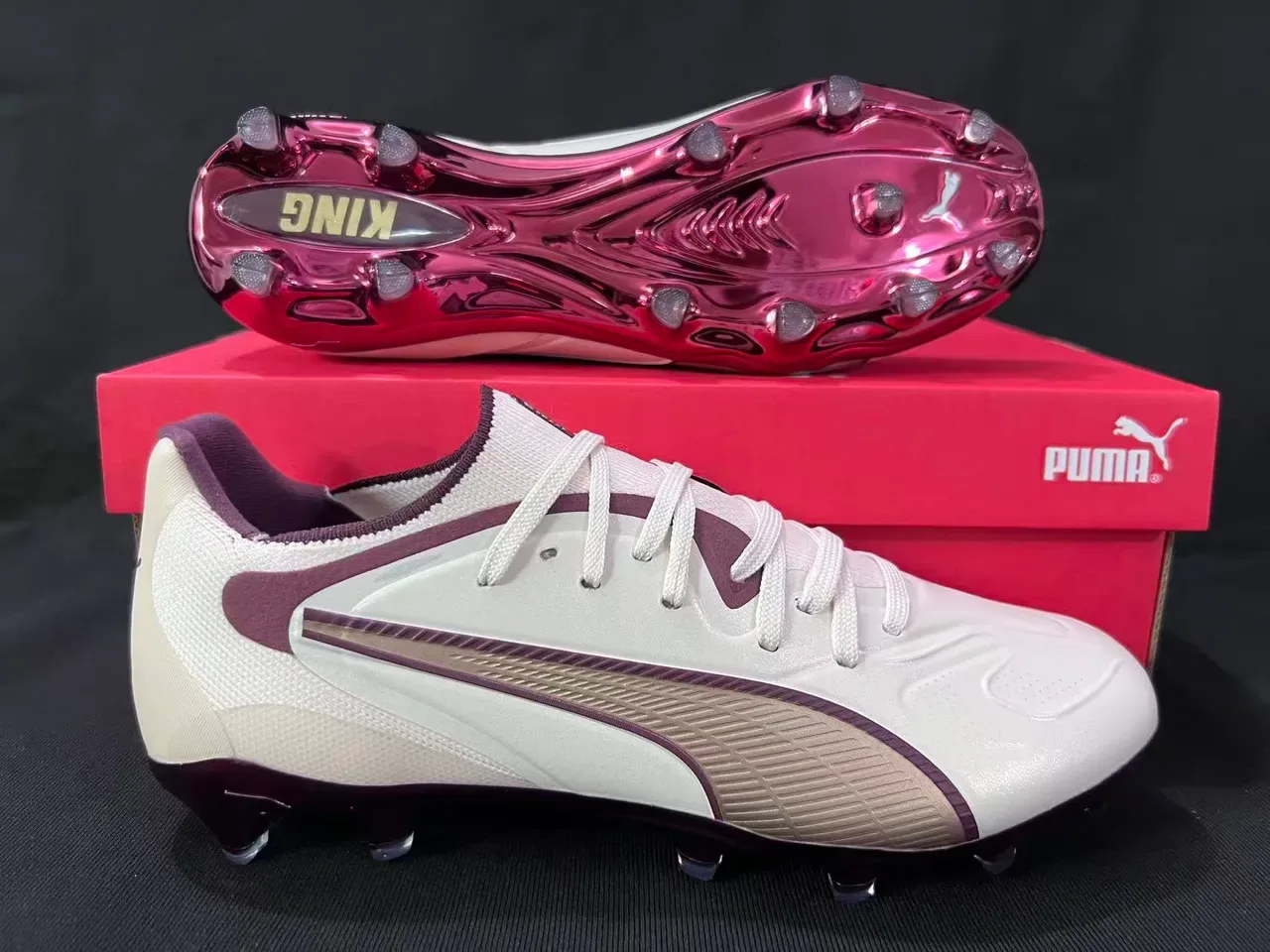 Puma Future Z White Purple Low-Cut Form-Fitting Synthetic Upper Firm-Ground Soccer Shoes 7