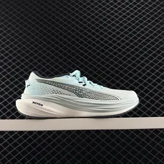 Puma Nitro Blue White Lightweight Mesh Upper Thick Foam Midsole Running Shoes