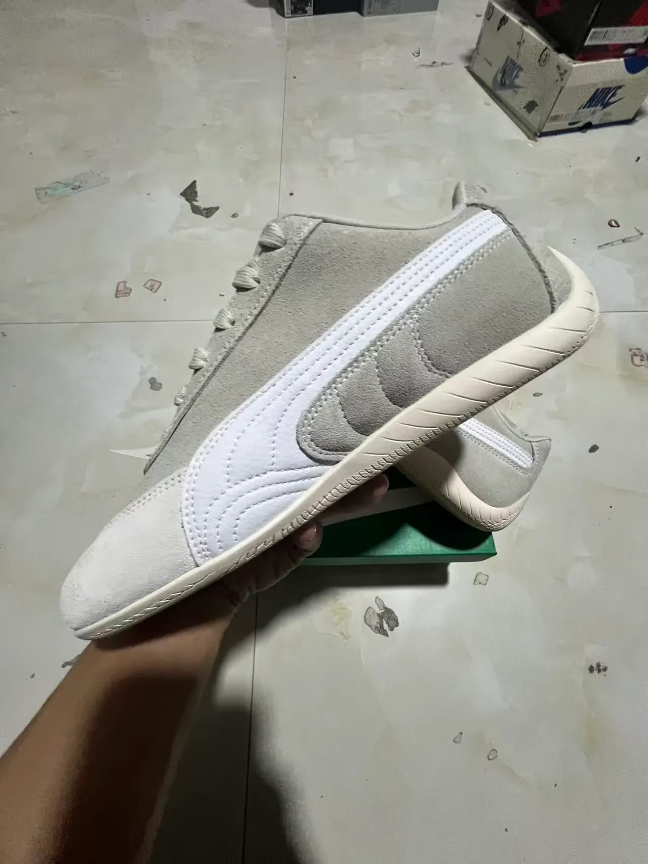 Puma Speedcat-Inspired Gray and White Suede Lifestyle Sneakers 4