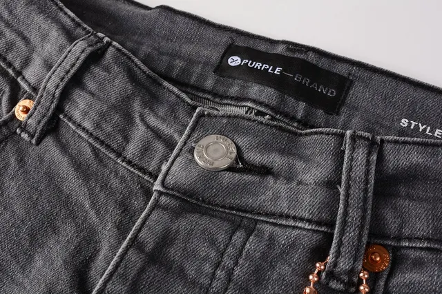Purple Brand Distressed Paint Splatter Dark Gray Jeans 13