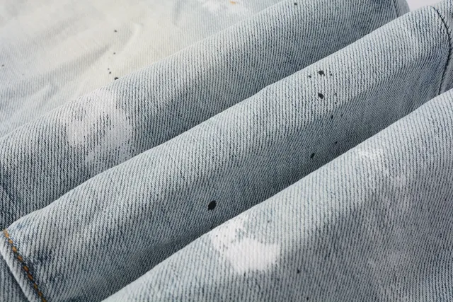Purple Brand Distressed Paint-Splatter Slim-Fit Jeans 2