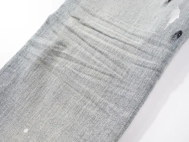 Purple Brand Distressed Paint-Splattered Light-Wash Slim-Fit Jeans 7