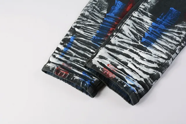 Purple Brand Paint-Splatter Distressed Black Jeans 3