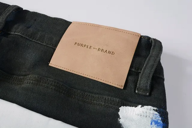 Purple Brand Paint-Splatter Distressed Black Jeans 4