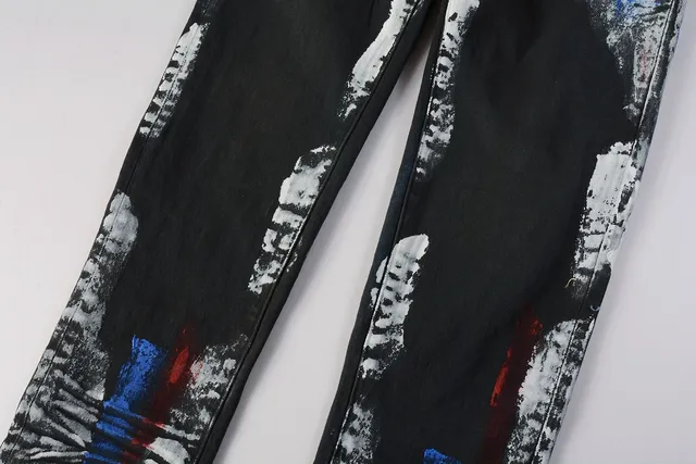 Purple Brand Paint-Splatter Distressed Black Jeans 8