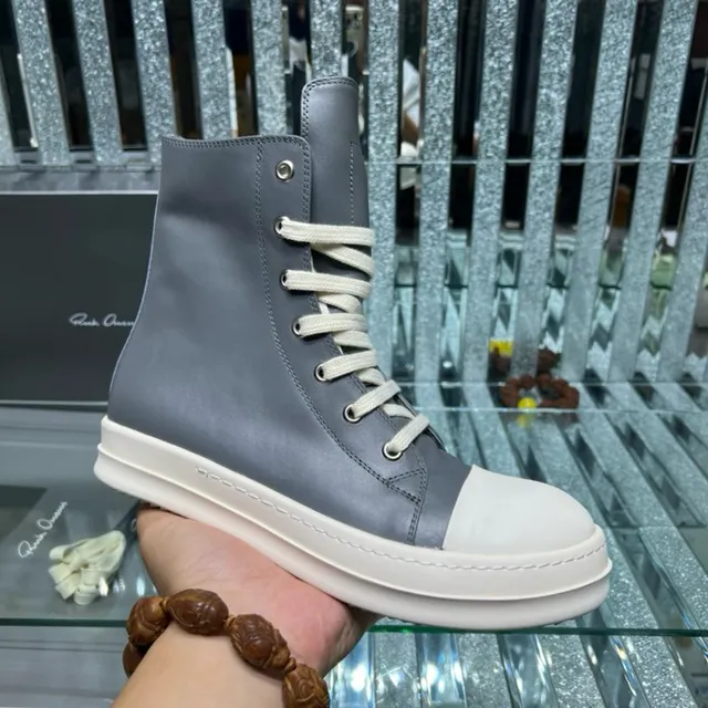 Rick Owens DRKSHDW Geobasket Bottines grises et Off-White 3