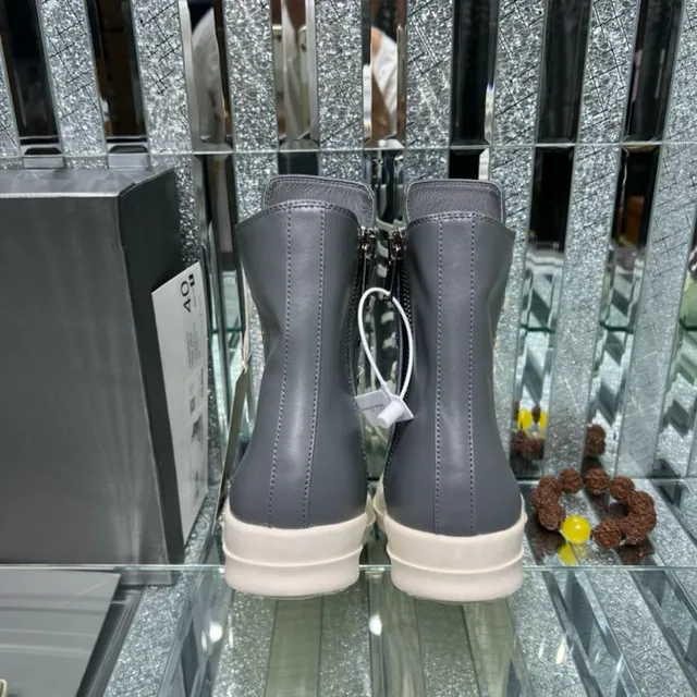 Rick Owens DRKSHDW Geobasket Bottines grises et Off-White 4