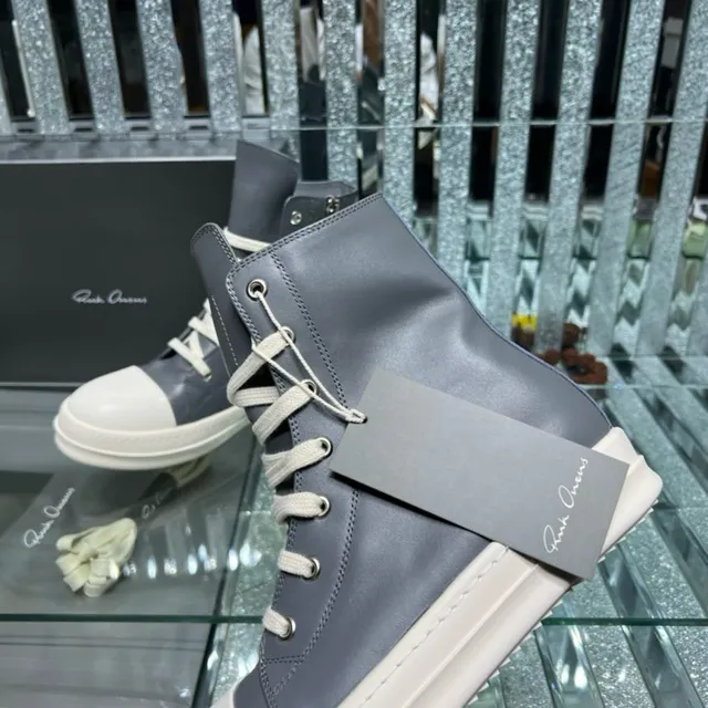 Rick Owens DRKSHDW Geobasket Bottines grises et Off-White 5