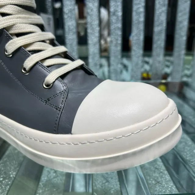 Rick Owens DRKSHDW Geobasket Bottines grises et Off-White 9
