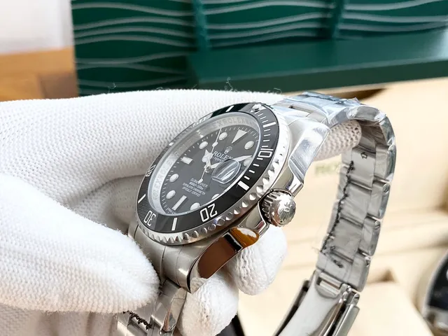 Rolex Submariner وجه أسود فولاذ مقاوم للصدأ ساعة ميكانيكية 4