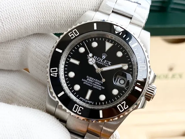 Rolex Submariner وجه أسود فولاذ مقاوم للصدأ ساعة ميكانيكية 5
