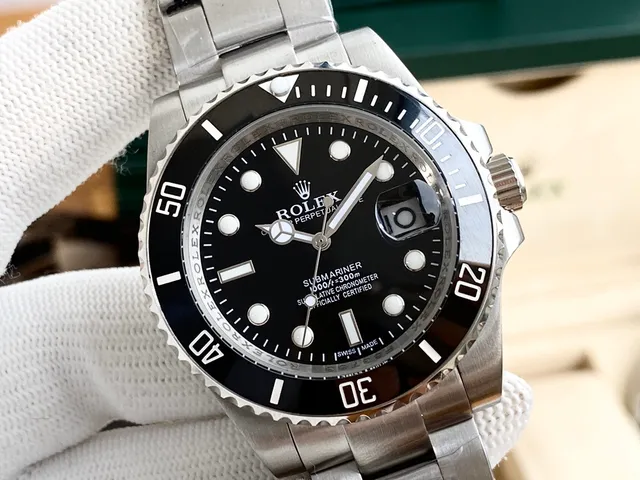 Rolex Submariner وجه أسود فولاذ مقاوم للصدأ ساعة ميكانيكية 7