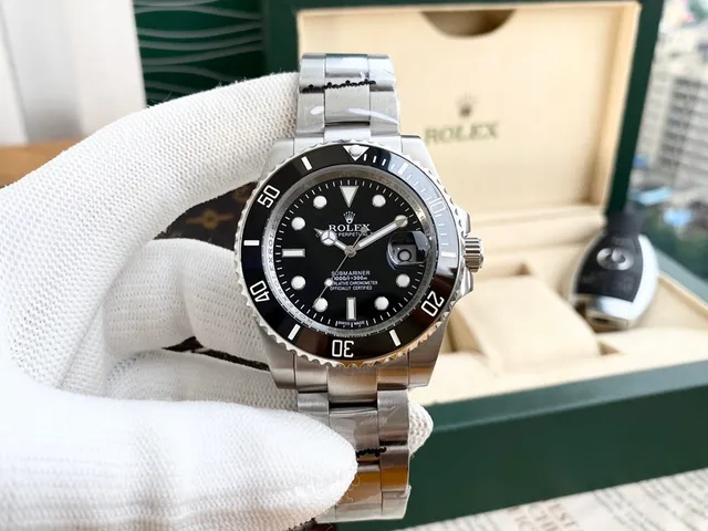 Rolex Submariner وجه أسود فولاذ مقاوم للصدأ ساعة ميكانيكية 9