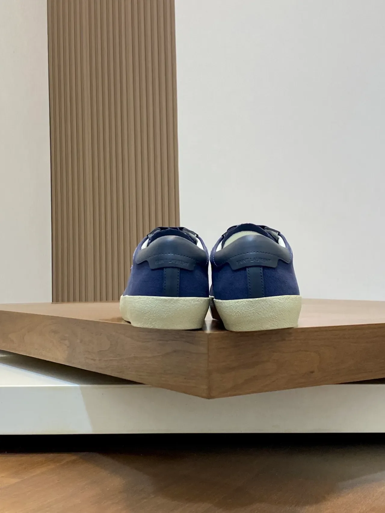 Saint Laurent Logo Bordado Navy Canvas Zapatilhas Lifestyle 3