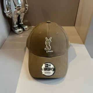 Saint Laurent YSL Monogram Olive Baseball Cap