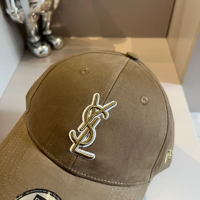Saint Laurent YSL Monogram Olive Baseball Cap 7
