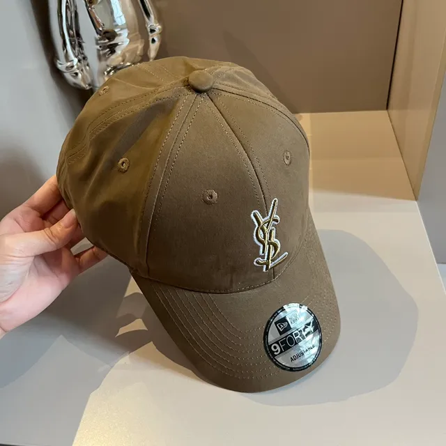 Saint Laurent YSL Monogram Olive Baseball Cap 8