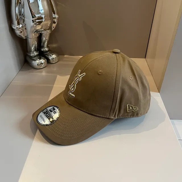 Saint Laurent YSL Monogram Olive Baseball Cap 9