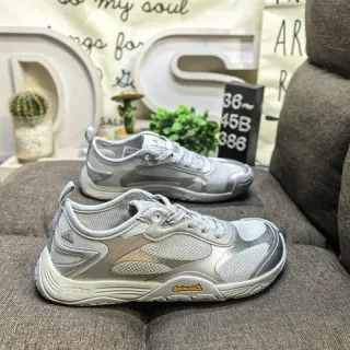 Salomon Silver Beige Mesh-and-Synthetic Upper Metallic Finish Lifestyle Sneakers