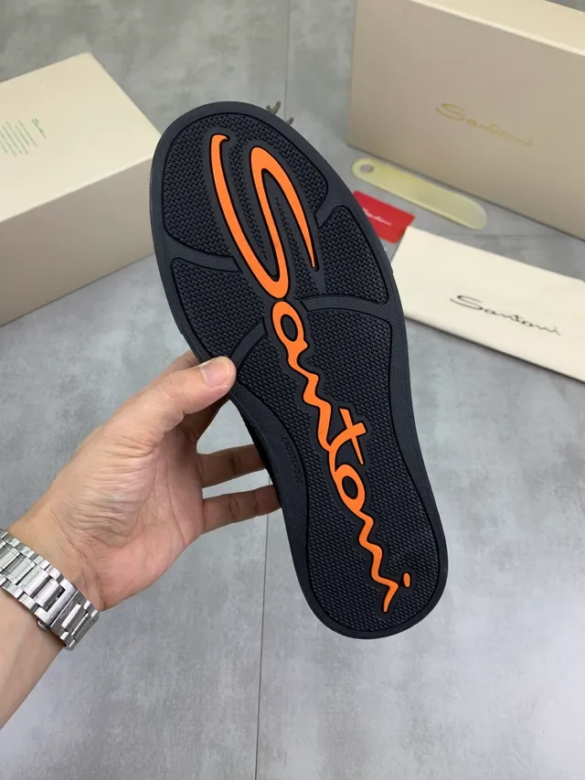 Salvatore Ferragamo Black Orange Suede Collar Lining Lifestyle Sneakers 2