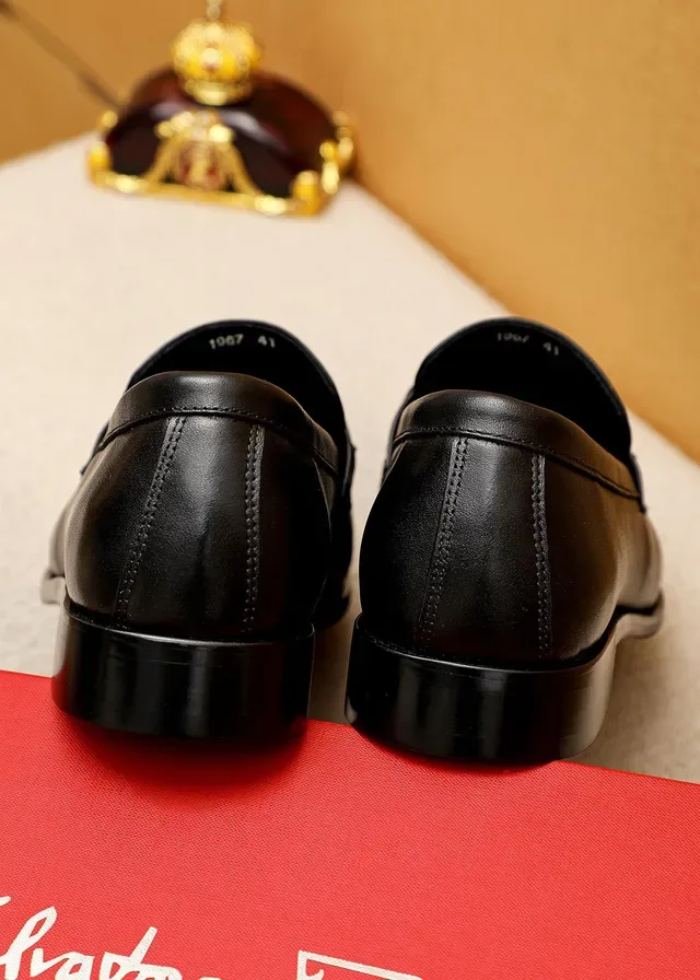 Salvatore Ferragamo Gancini Black Leather Horsebit Loafers 4
