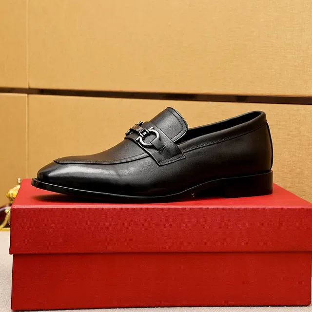 Salvatore Ferragamo Gancini Black Leather Horsebit Loafers 6