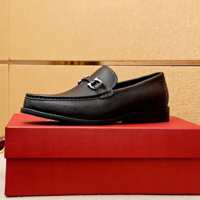 Salvatore Ferragamo Gancini Black Pebbled Leather Horsebit Loafers 4