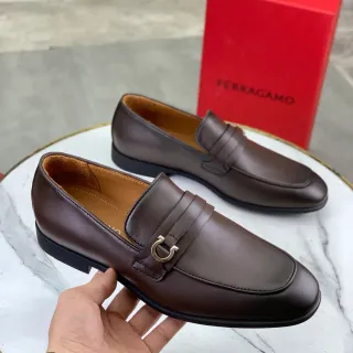 Salvatore Ferragamo Gancini Loafer Brown Leather Loafers