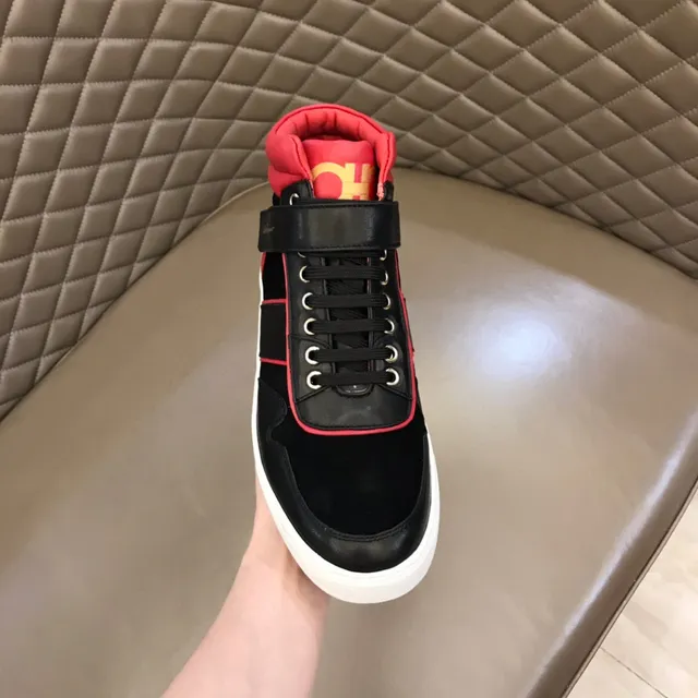 Salvatore Ferragamo High-Top Suede and Leather Sneakers 4