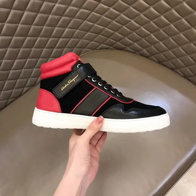 Salvatore Ferragamo High-Top Suede and Leather Sneakers 5