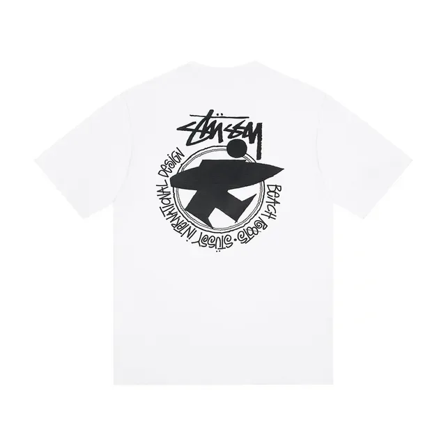 Stussy सर्कल लोगो ग्राफिक टी-शर्ट 3