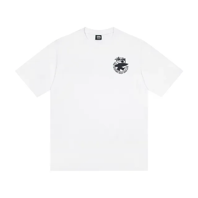 Stussy सर्कल लोगो ग्राफिक टी-शर्ट 4
