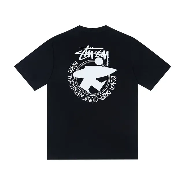Stussy सर्कल लोगो ग्राफिक टी-शर्ट 5
