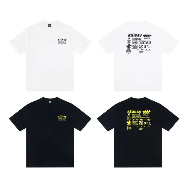 Stussy Info Tee White and Black Graphic T-Shirt 2